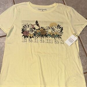 Lucky Brand Light Yellow Bahamas Floral Tee